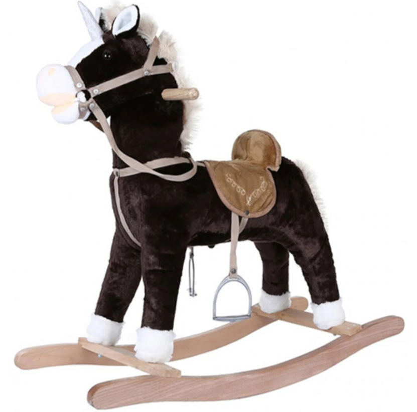 Plišani konj na ljuljanje braon muzički 3506 (350630)